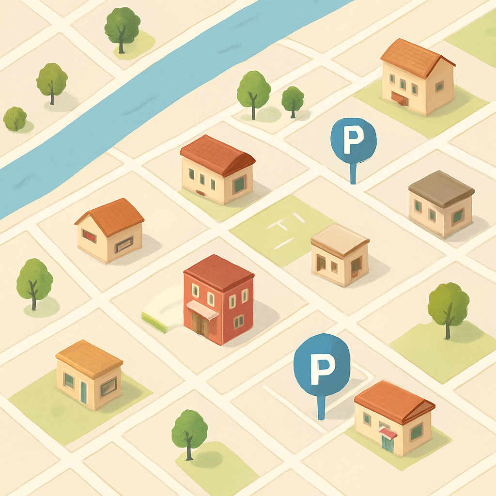 대구 주점 위치 지도와 주차 정보 이미지